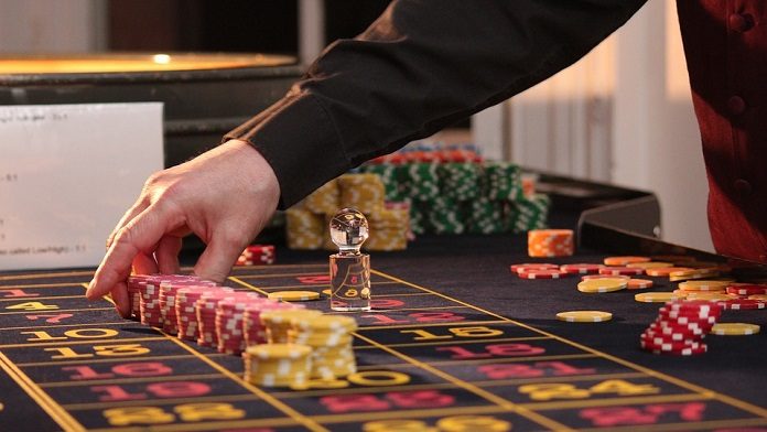 professional gambler playing in casino