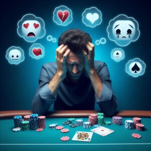 Sad beaten poker player